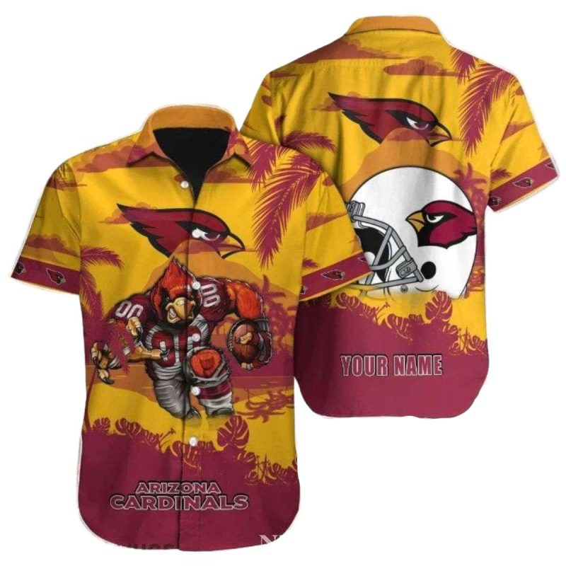 Personalized Arizona Cardinals Desert Showdown Bold Yellow Hawaiian Shirt 1