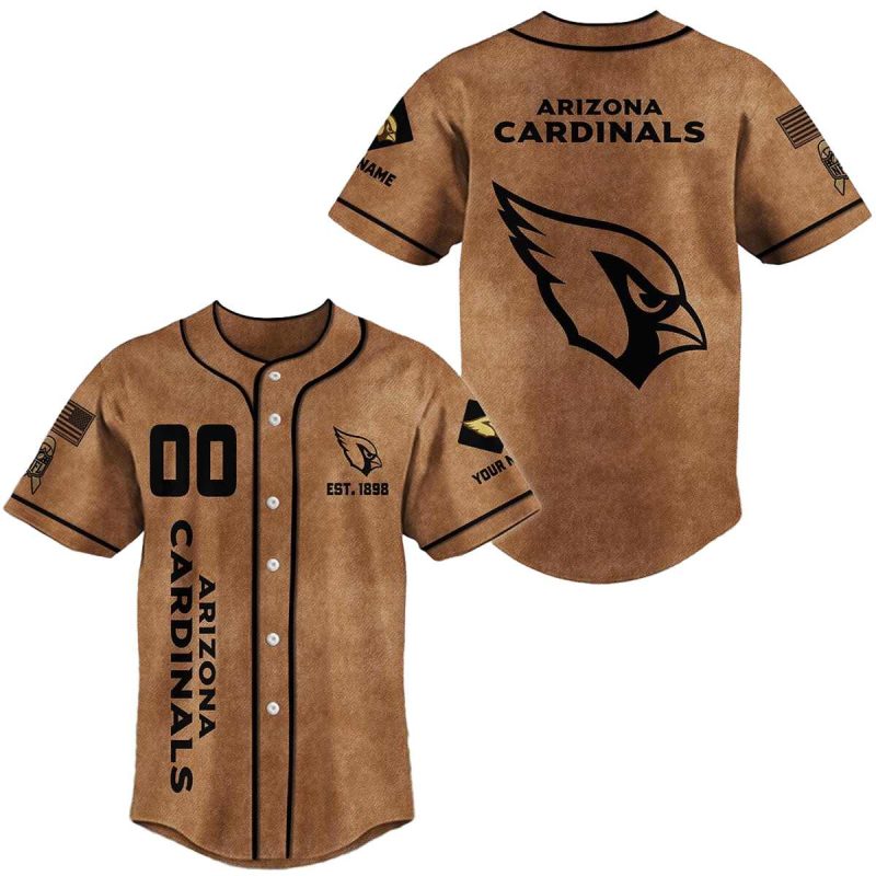 Personalized Arizona Cardinals Est 1898 Brown Baseball Jersey 1