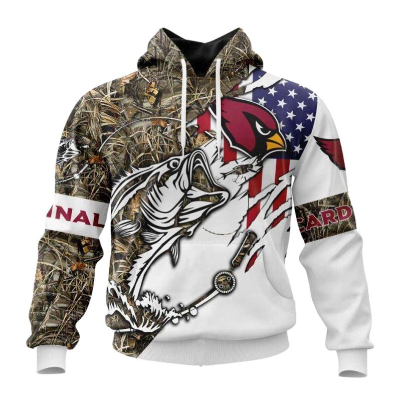 Personalized Arizona Cardinals Fishing With Flag Of Usa Aop Hoodie 1