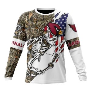Personalized Arizona Cardinals Fishing With Flag Of USA AOP Sweatshirt