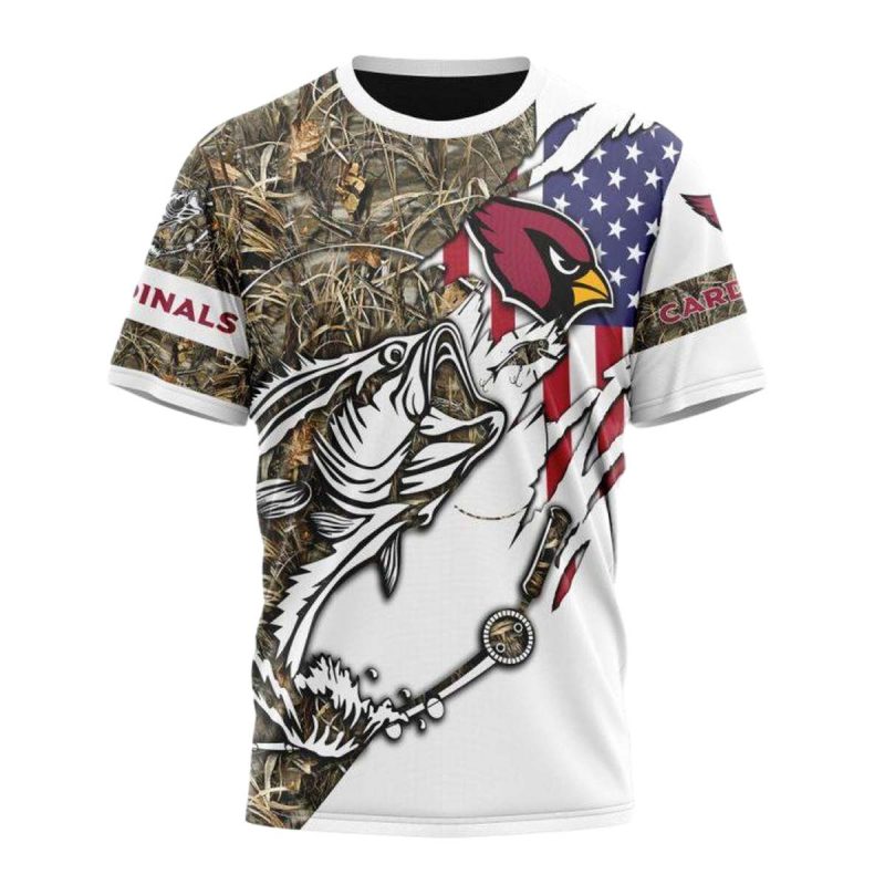 Personalized Arizona Cardinals Fishing With Flag Of Usa Aop T Shirt 1