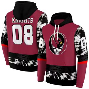 Personalized Arizona Cardinals Grateful Dead Vibes Red AOP Hoodie