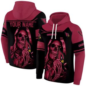 Personalized Arizona Cardinals Grim Reaper Red Black AOP Hoodie