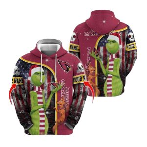 Personalized Arizona Cardinals Grinch Santa AOP Hoodie