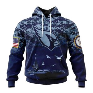 Personalized Arizona Cardinals Honor US Navy Veterans AOP Hoodie