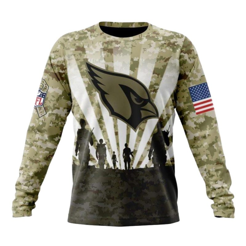 Personalized Arizona Cardinals Honor Veterans And Families Camo Aop Sweatshirt 1