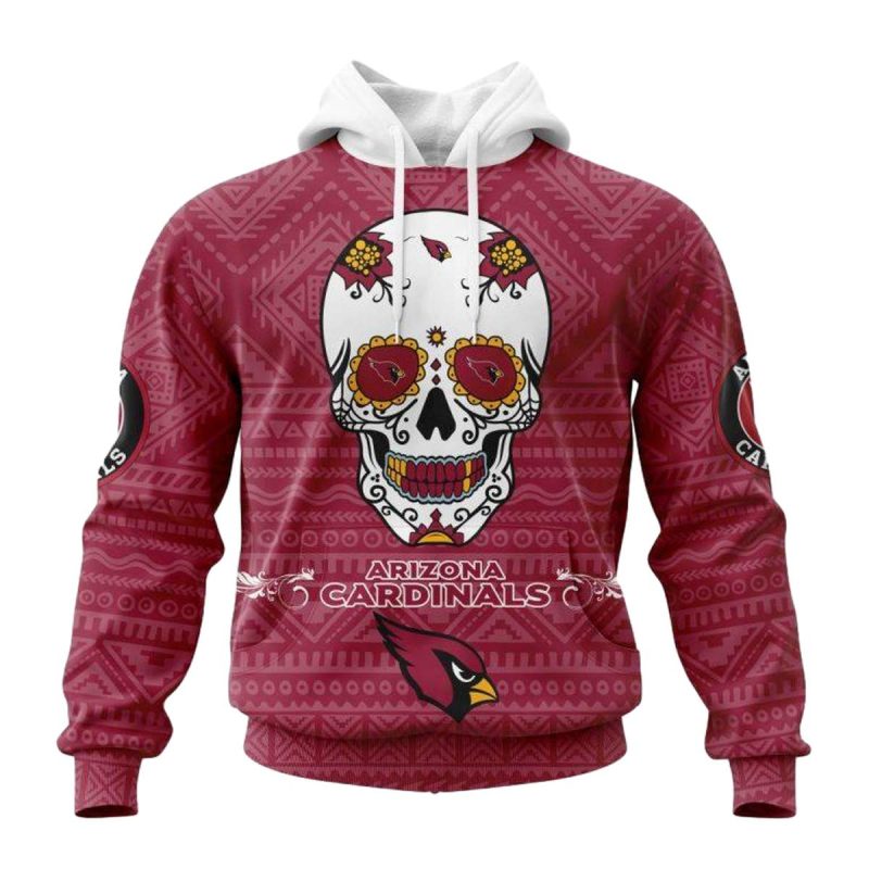 Personalized Arizona Cardinals Kits For Dia De Muertos Aop Hoodie 1