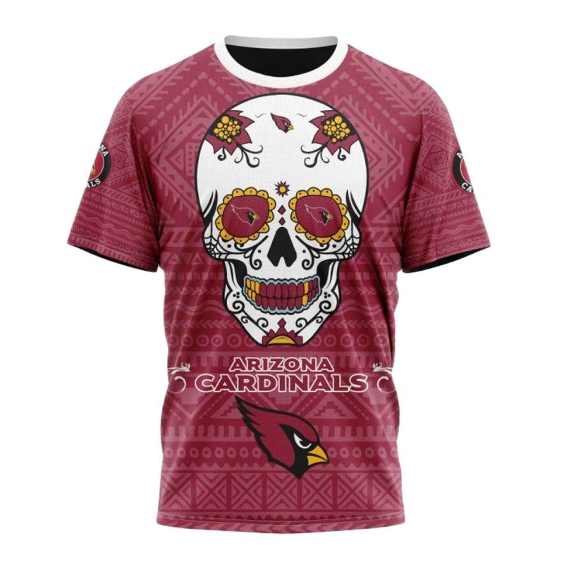 Personalized Arizona Cardinals Kits For Dia De Muertos Aop T Shirt 1