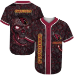Personalized Arizona Cardinals Lava Skull Baseball Jersey