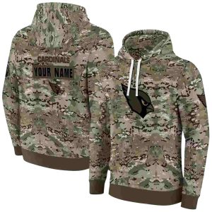 Personalized Arizona Cardinals Logo And Military Style AOP Hoodie