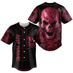 Personalized Arizona Cardinals Logo And Rose Skull Baseball Jersey