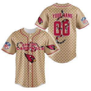 Personalized Arizona Cardinals Logo And Snake Baseball Jersey