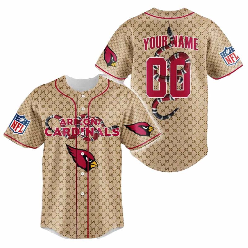 Personalized Arizona Cardinals Logo And Snake Baseball Jersey 1