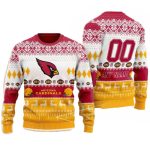 Personalized Arizona Cardinals Logo Classic Pride White Red And Yellow Ugly Sweater