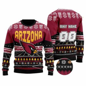 Personalized Arizona Cardinals Logo In My Heart Ugly Sweater