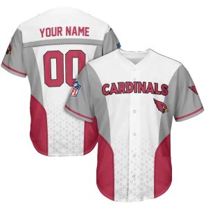 Personalized Arizona Cardinals Logo In My Heart White Red Brown Baseball Jersey