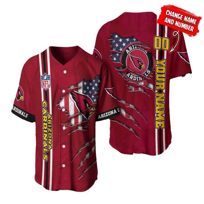 Personalized Arizona Cardinals Logo Inside Me Baseball Jersey 1