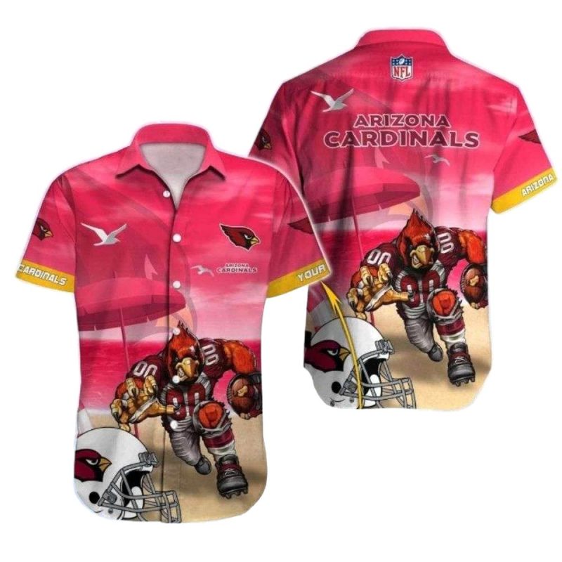 Personalized Arizona Cardinals Logo Lovely Mascot Hawaiian Shirt 1