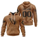 Personalized Arizona Cardinals Logo Lover Brown AOP Hoodie