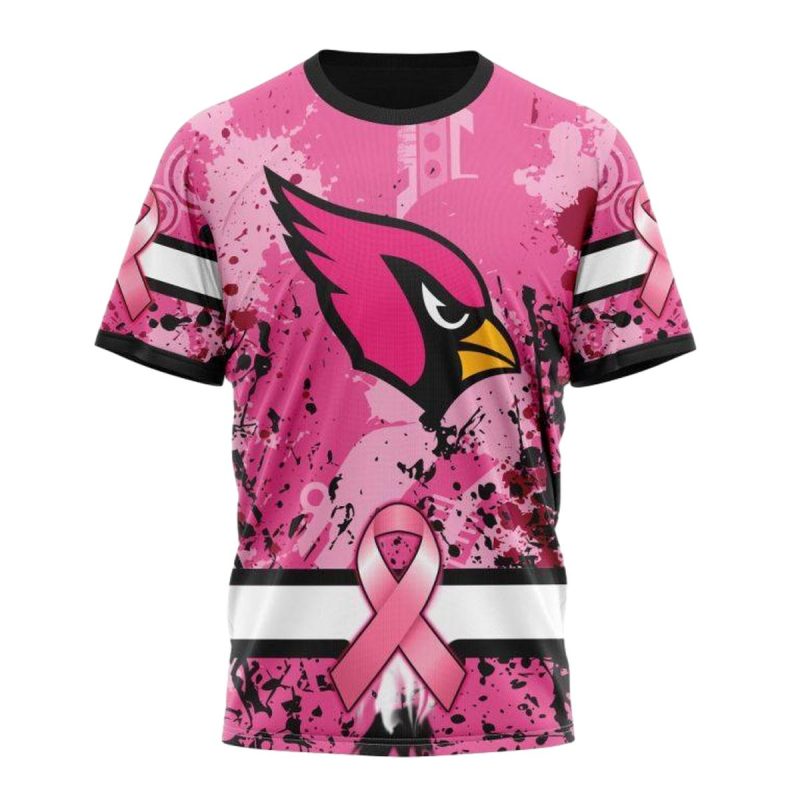 Personalized Arizona Cardinals Logo Pink Breast Cancer Aop T Shirt 1