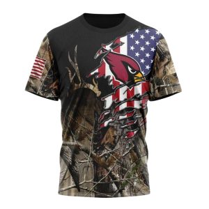 Personalized Arizona Cardinals Logo US Flag And Special Camo AOP T Shirt