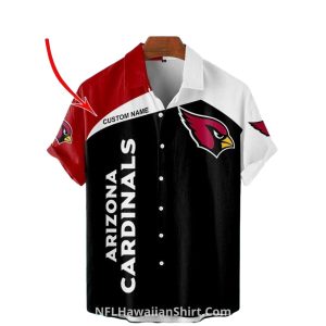 Personalized Arizona Cardinals Lover Logo Black And Red Split Hawaiian Shirt