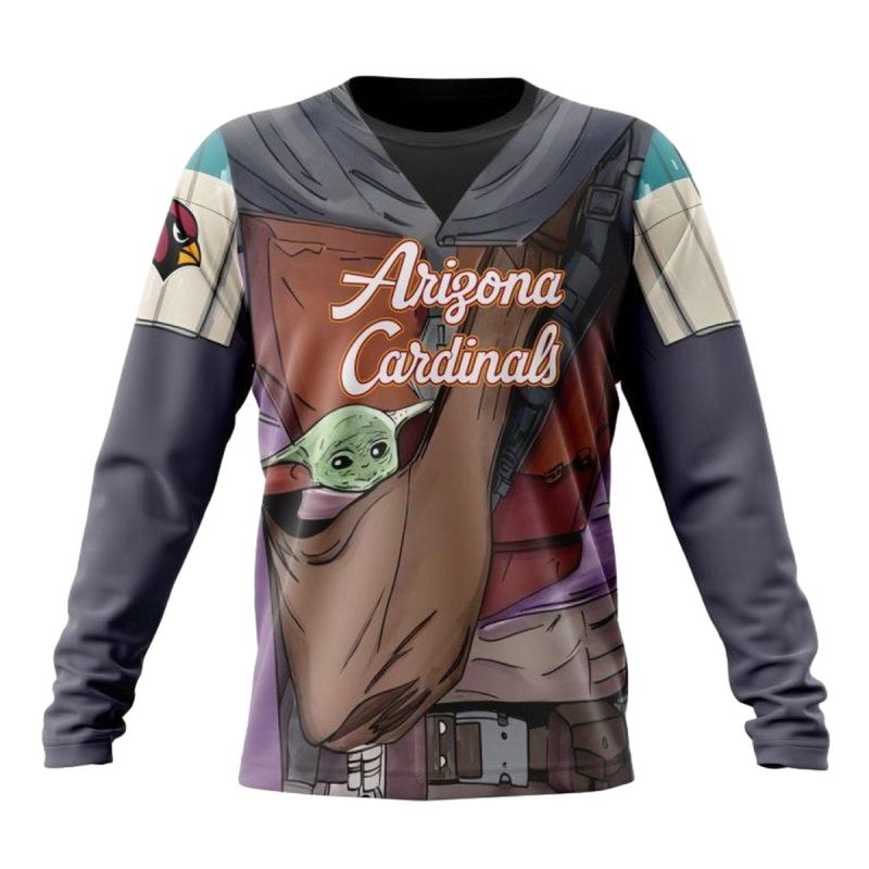 Personalized Arizona Cardinals Mandalorian And Baby Yoda Aop Sweatshirt 1