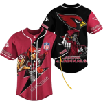Personalized Arizona Cardinals Mascot And Dead Skull Halloween Baseball Jersey