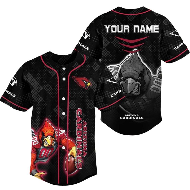 Personalized Arizona Cardinals Mascot Bird Baseball Jersey 1