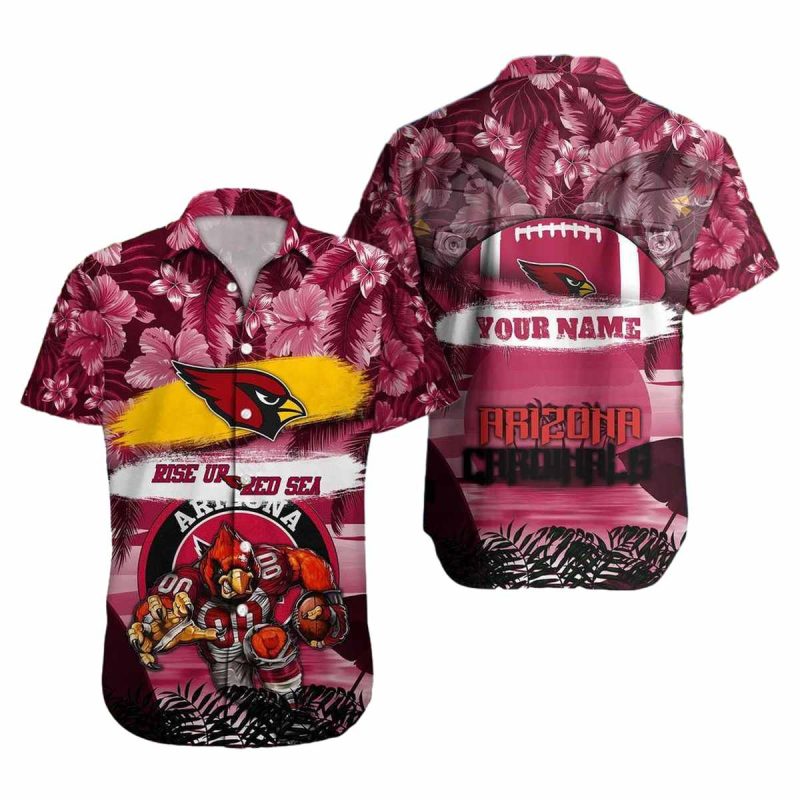 Personalized Arizona Cardinals Mascot Tropical Hawaiian Shirt 1