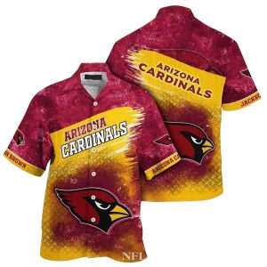 Personalized Arizona Cardinals Metal Pattern Hawaiian Shirt