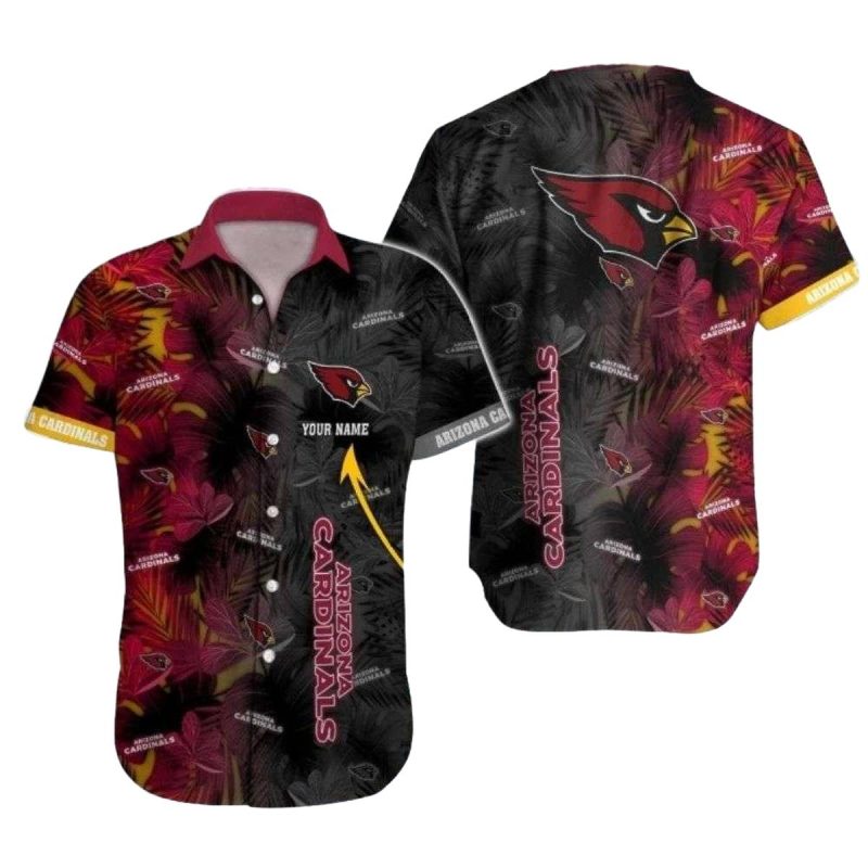 Personalized Arizona Cardinals Midnight Cardinal Foliage Hawaiian Shirt 1