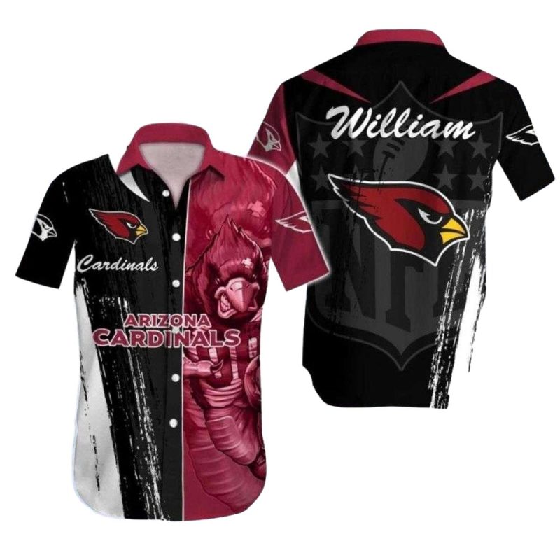 Personalized Arizona Cardinals Monochrome Majesty Hawaiian Shirt 1