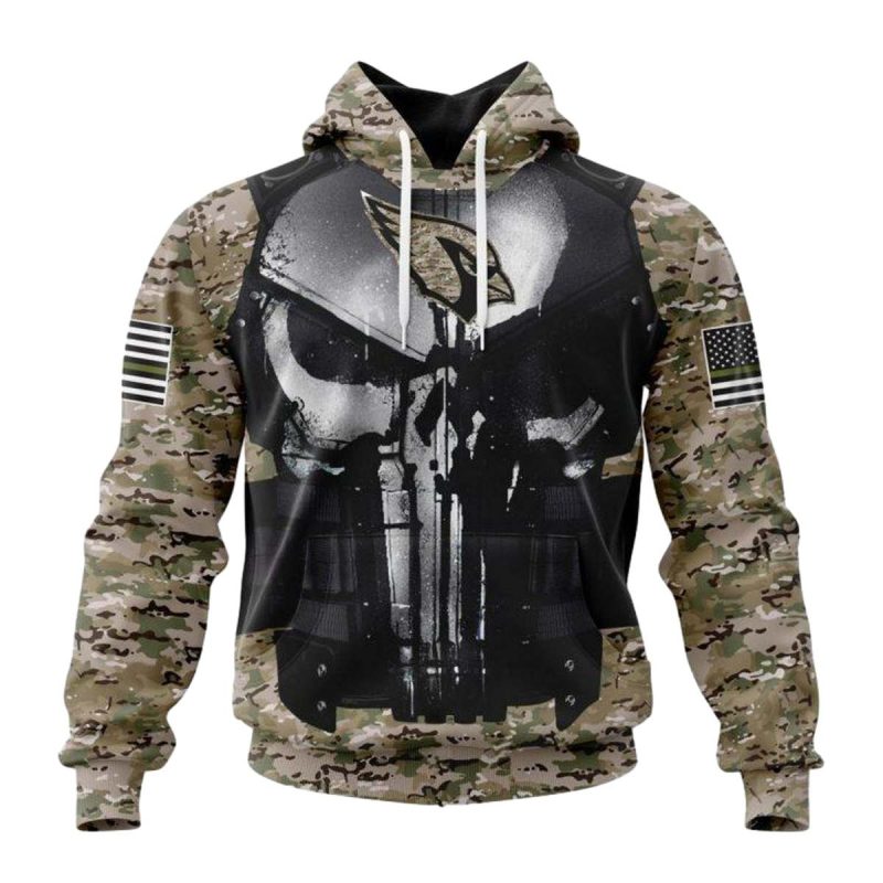 Personalized Arizona Cardinals Punisher Skull Camo Aop Hoodie 1