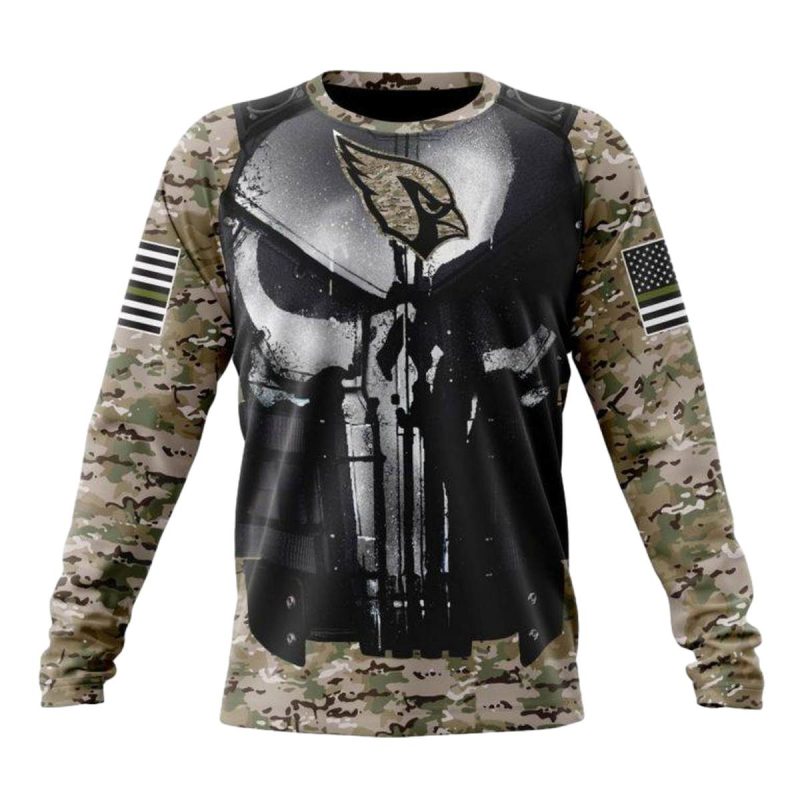 Personalized Arizona Cardinals Punisher Skull Camo Aop Sweatshirt 1