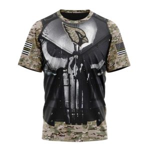 Personalized Arizona Cardinals Punisher Skull Camo AOP T Shirt