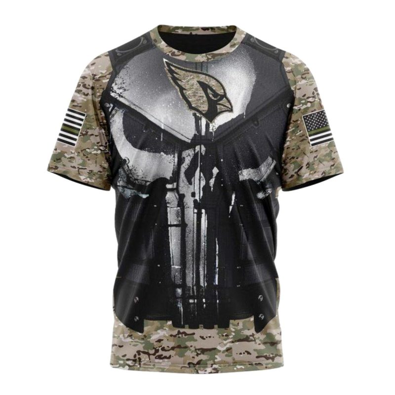 Personalized Arizona Cardinals Punisher Skull Camo Aop T Shirt 1