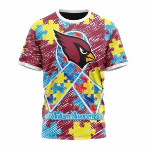 Personalized Arizona Cardinals Puzzle Autism Awareness AOP T Shirt