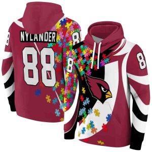 Personalized Arizona Cardinals Puzzle Pieces Red AOP Hoodie