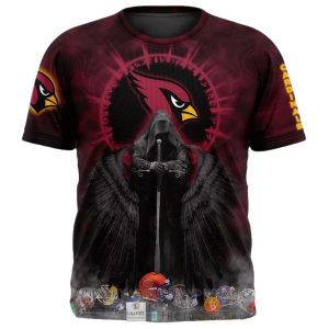Personalized Arizona Cardinals Red Black Hades AOP T Shirt