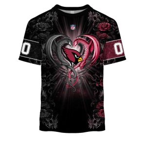 Personalized Arizona Cardinals Rose Dragon AOP T Shirt