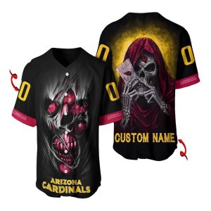 Personalized Arizona Cardinals Skull Halloween Baseball Jersey