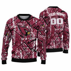 Personalized Arizona Cardinals Streak Overlay Red AOP Sweatshirt