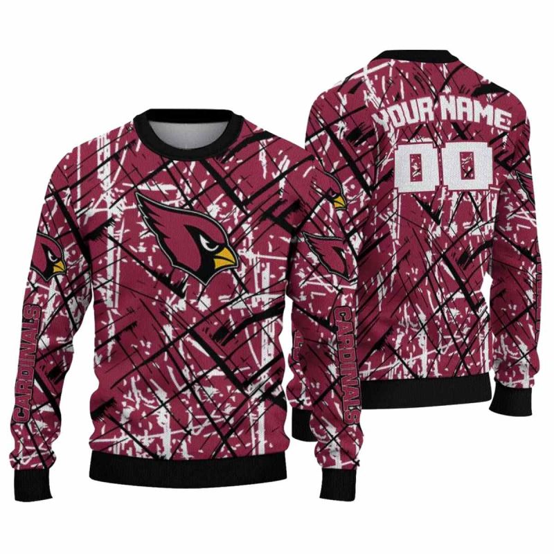 Personalized Arizona Cardinals Streak Overlay Red Aop Sweatshirt 1