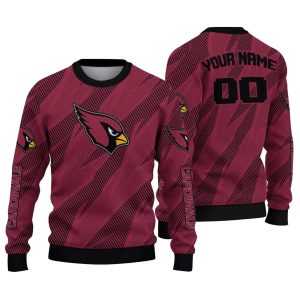 Personalized Arizona Cardinals Stripe Motion Red AOP Sweatshirt