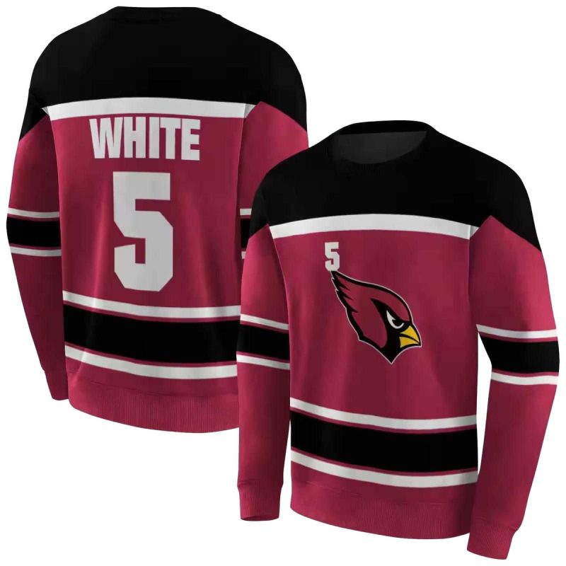 Personalized Arizona Cardinals Striped Pattern Red Black Aop Sweatshirt 1