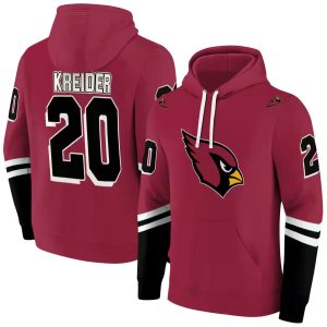 Personalized Arizona Cardinals Striped Sleeves Red AOP Hoodie