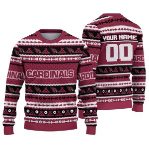 Personalized Arizona Cardinals Tent Stripes Red White AOP Sweatshirt