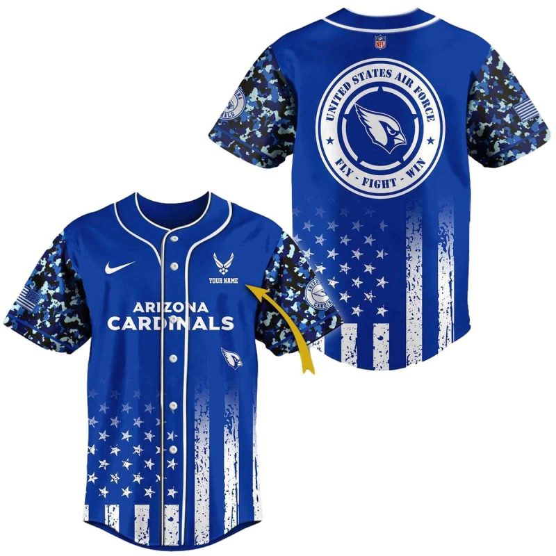 Personalized Arizona Cardinals Us Air Force Baseball Jersey 1