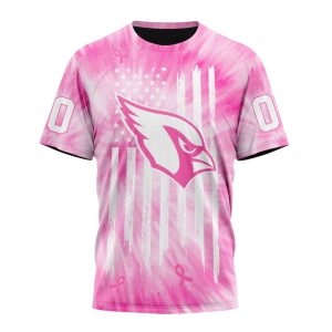 Personalized Arizona Cardinals US Flag Pink Tie Dye AOP T Shirt
